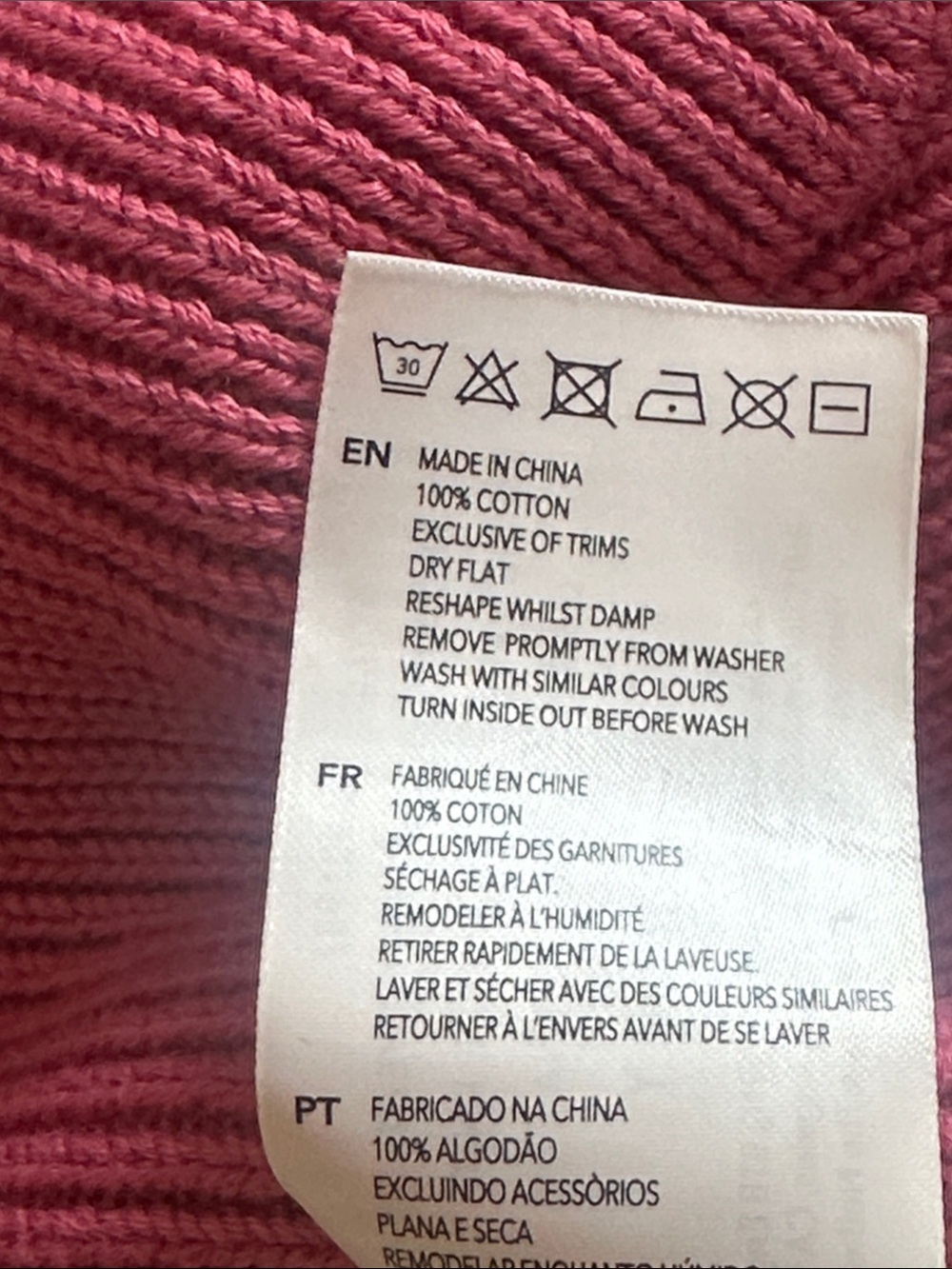 VARLEY Womens Clay Open Stitch Cotton Sweater in Rose Wine Size XS Lightweight - Picture 11 of 11